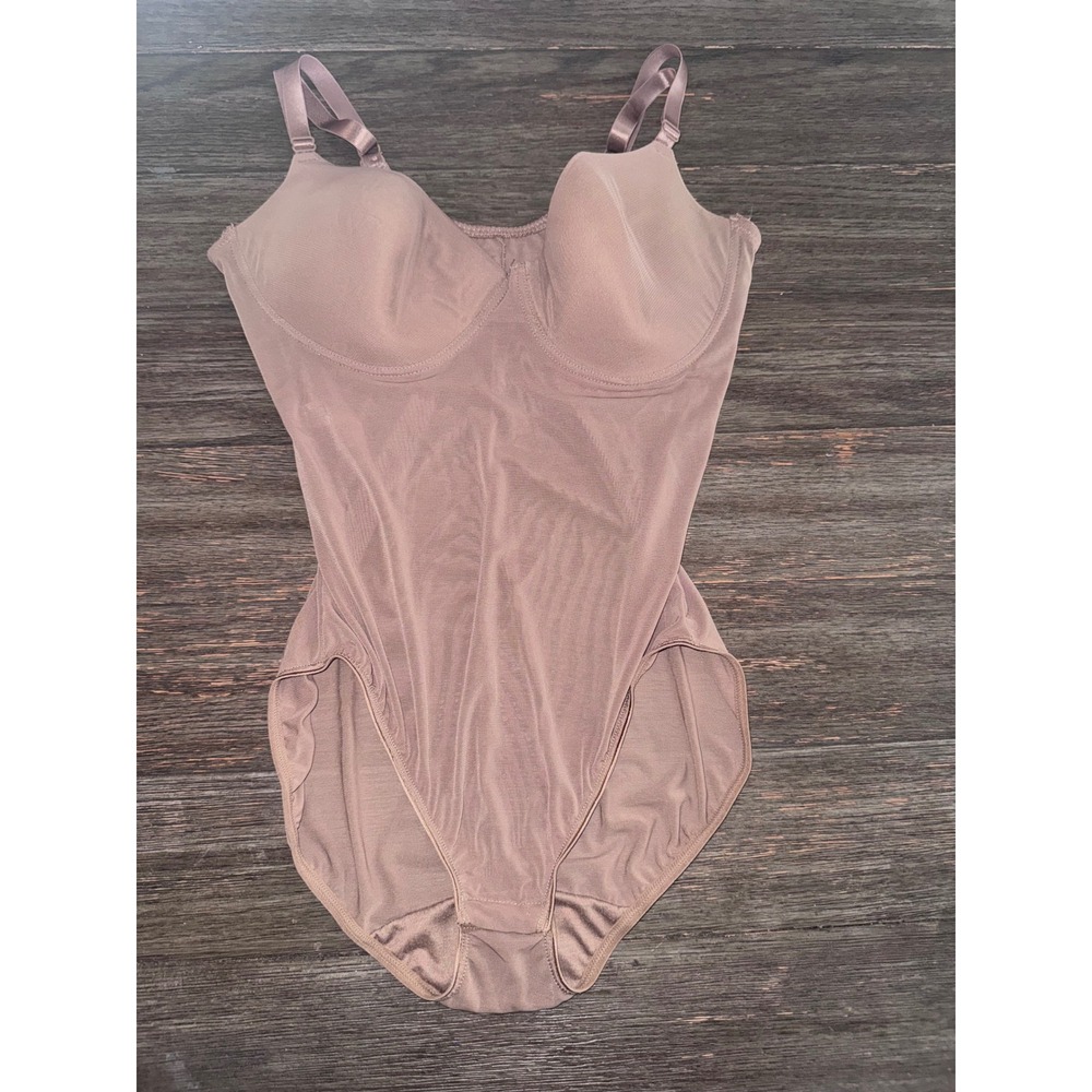 Delta Burke Shapewear Bodysuit Mauve Underwire Snap Closure Plus Size 2X 1453-54
